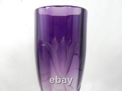 Rare Ludwig Moser Art Nouveau deep cut glass vase cut Art Nouveau glass vase 30