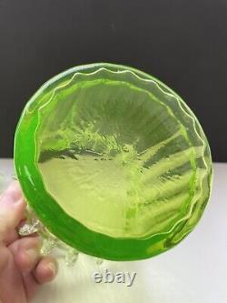 Rare MCM Italian Empoli Green Art Glass 8 Tall Apothecary Jar Vaseline Uranium