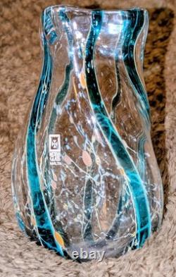 Rare Malta Blown Glass Abstract Pitcher Vase Number 5 1978 With Label