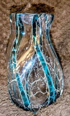 Rare Malta Blown Glass Abstract Pitcher Vase Number 5 1978 With Label