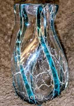 Rare Malta Blown Glass Abstract Pitcher Vase Number 5 1978 With Label