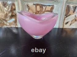 Rare Mid-Century Kaj Franck For Iittala Hauen Leuat Pink Art Glass Vase Signed