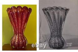 Rare Mid-Century Murano AVEM Monumental 12 Vase Cordonato Oro Model No. 13487