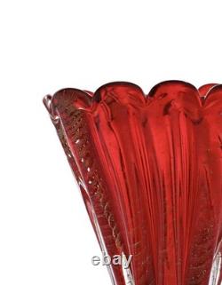 Rare Mid-Century Murano AVEM Monumental 12 Vase Cordonato Oro Model No. 13487