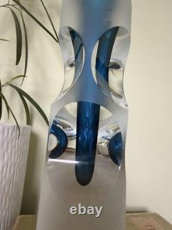 Rare Milan Machacek Princ Oggetti Optical Art Glass Lenses Concave Cylinder Vase