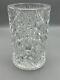 Rare Rock Cut Crystal Heavy Art Glass Vase, Signed By Artist, 8 Tall, 5 Widest