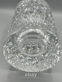 Rare Rock Cut Crystal Heavy Art Glass Vase, Signed by Artist, 8 Tall, 5 Widest