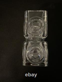 Rare Royal Krona Lead Crystal Vase 1960s Vintage Sweden Bengt Edenfalk