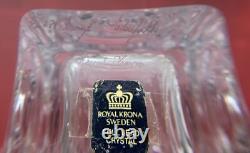 Rare Royal Krona Lead Crystal Vase 1960s Vintage Sweden Bengt Edenfalk