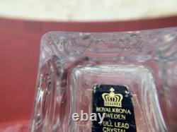 Rare Royal Krona Lead Crystal Vase 1960s Vintage Sweden Bengt Edenfalk