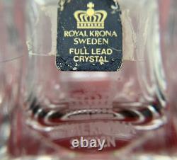 Rare Royal Krona Lead Crystal Vase 1960s Vintage Sweden Bengt Edenfalk