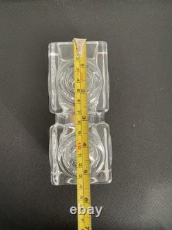 Rare Royal Krona Lead Crystal Vase 1960s Vintage Sweden Bengt Edenfalk