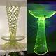 Rare Signed Borek Sipek Ajeto Uranium Wrythen Bubbles Czech Art Glass Vase Tazza