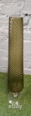 Rare Tall (50CM) Italian Olive glass vase Object Dart. Mid Century