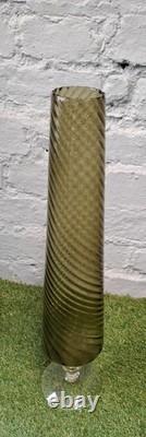 Rare Tall (50CM) Italian Olive glass vase Object Dart. Mid Century