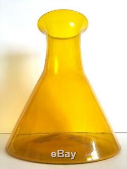 Rare Vintage 1957 MCM Blenko Jonquil Yellow Monumental XL Art Glass Floor Vase