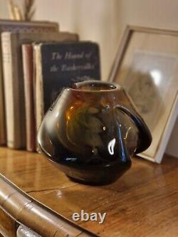 Rare Vintage Mid Century Eino Maelt Tarbeklaasi Soviet USSR Amber Art Glass Vase