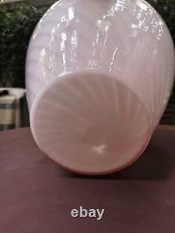 Rare Vintage XL PINK SWIRL Murano Glass VASE Italy 70s Venini Style