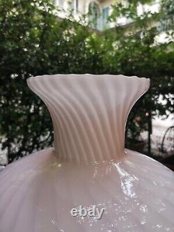 Rare Vintage XL PINK SWIRL Murano Glass VASE Italy 70s Venini Style