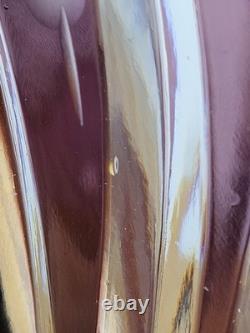 Rare Watford Deep Water Amethyst Engraved Swordfish Vase British Art Glass