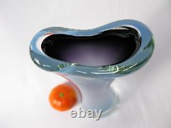Reijmyre Paul Kedelv Re 57 1957 Aqua Blue Purple Lilac Art Glass Vase Signed