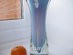 Reijmyre Paul Kedelv Re 57 1957 Aqua Blue Purple Lilac Art Glass Vase Signed