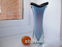 Reijmyre Paul Kedelv Re 57 1957 Aqua Blue Purple Lilac Art Glass Vase Signed