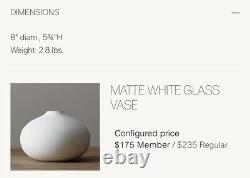 Restoration Hardware Matte White Glass Vase Style 7