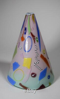 Richard Marquis Noble Effort Art Glass Vase with Murrines