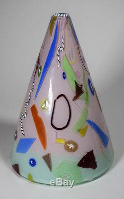 Richard Marquis Noble Effort Art Glass Vase with Murrines