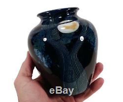 Richard Satava Chico California Studio Art Glass Mysterious Harvest Moon Vase
