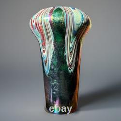 Rindskopf Pulled Feather Iridescent Art Glass Vase Circa 1900
