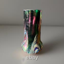 Rindskopf Pulled Feather Iridescent Art Glass Vase Circa 1900