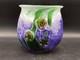 Robert Eickholt Art Glass Vase Anemone Flowers Iridescent 6.5 Signed Purple