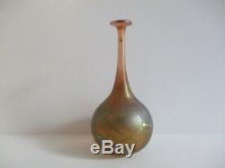 Robert Held Signed Vintage Sculpture Glass Abstract Modernist Vase Pot Swirl