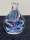 Robert L Hamon Art Glass Paperweight Vase Studio Blown Signed 6 Ribbon Swirl
