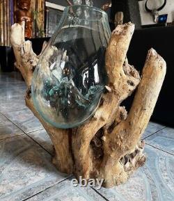 Root wood flower vase mangrove root decoration root wood glass vase height 60 cm