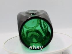 Rudolf Schrötter Rosice Green Czech Bullet Vase Mid Century Art Glass