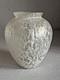 Scavo-style Vintage Art Glass Vase White Iridescent Frosted Finish 4.75