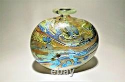 SIGNED 1982 PETER LAYTON British Studio Art Glass vase