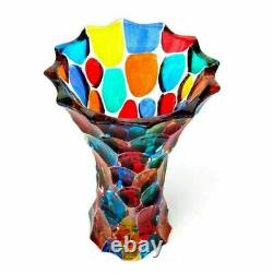 SIGNED/Box/Certificate Amazing Art Glass Pezzato Patchwork Fazzoletto Vase