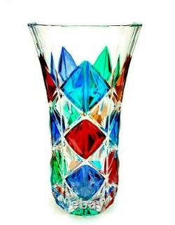 SIGNED/Box/Certificate GIANT Murano Dazzling-Diamonds Art Glass Vase