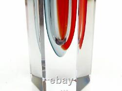 SIGNED Original Murano Mandruzzato Art Glass Submerged UFO Block Vase
