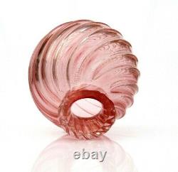 SIGNED RARE! Murano Archimede Seguso Art Glass Pink Gold Organic Lobe Vase