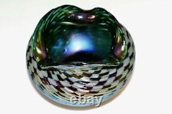 SMALL Stunning KRALIK IRIDESCENT Glass VASE Dramatic Colors ART NOUVEAU c. 1900