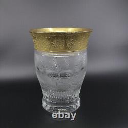 SPLENDID GOLD by MOSER 6 5/8 Vase Engraved Signature Czechoslovakia c1920