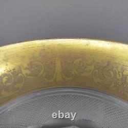 SPLENDID GOLD by MOSER 6 5/8 Vase Engraved Signature Czechoslovakia c1920