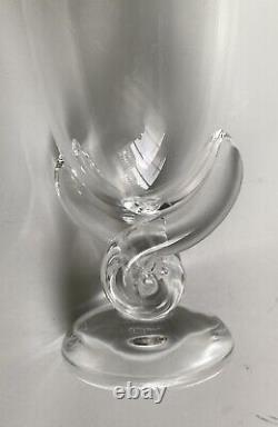 STEUBEN Art Glass Crystal Snail Flower Vase, Designer George Thompson 1942