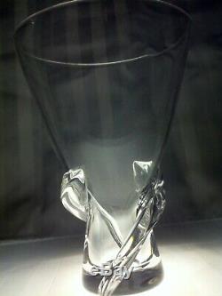STEUBEN Glass SPIRAL TWISTED VASE Signed Lead Crystal Art