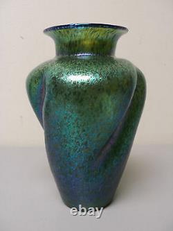 STUNNING ANTIQUE LOETZ CRETA SILBERIRIS GREEN IRIDESCENT ART GLASS VASE c. 1901
